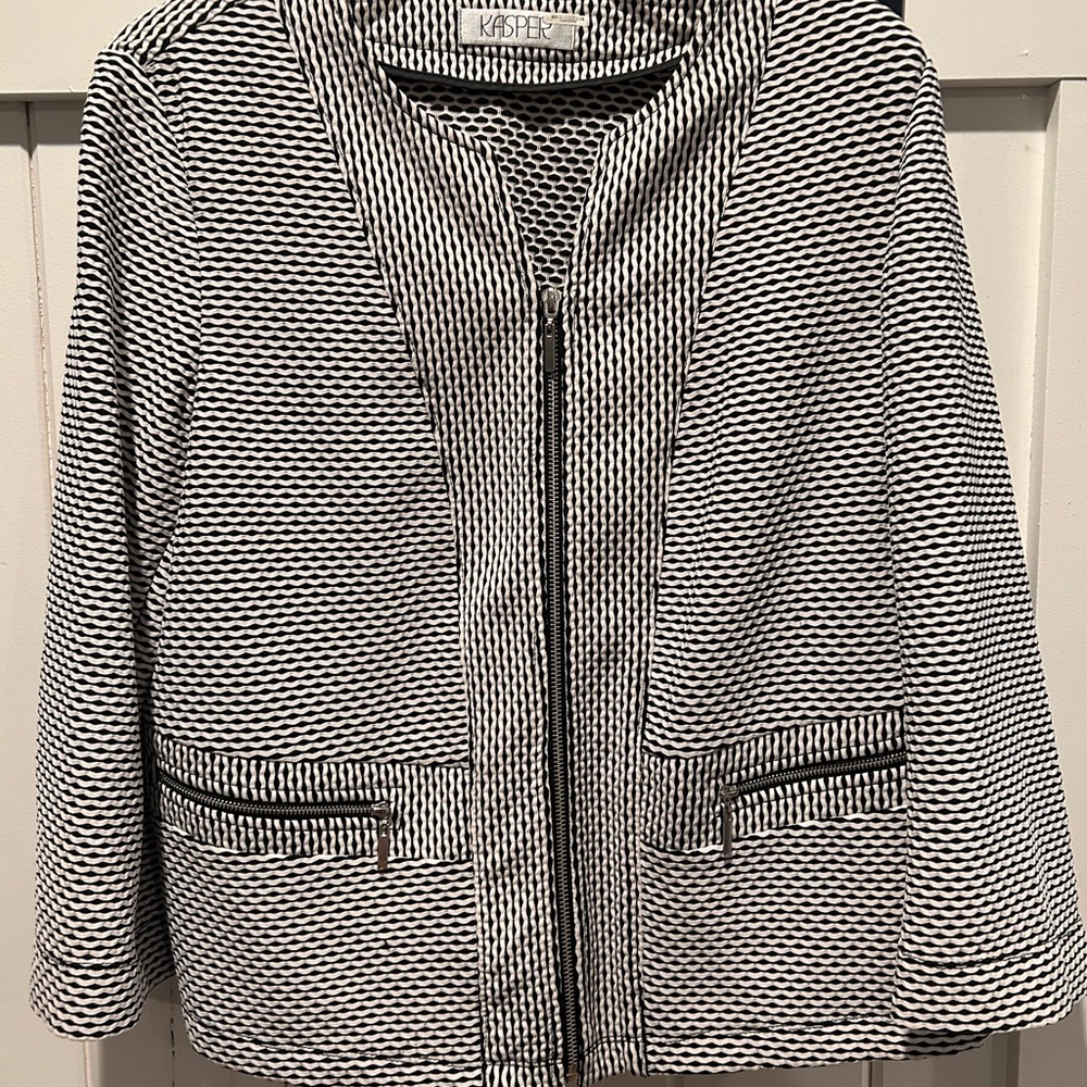 Black and white blazer